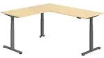 b&uuml;m&ouml; Eckschreibtisch elektrisch h&ouml;henverstellbar L-Form: 200 x 200 cm in...