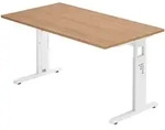 b&uuml;m&ouml; h&ouml;henverstellbarer Schreibtisch O-Serie 140x80 cm in Nussbaum, Gestell...