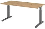 b&uuml;m&ouml; manuell h&ouml;henverstellbarer Schreibtisch 160x80 in Asteiche, Gestell in