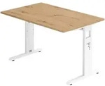 b&uuml;m&ouml; h&ouml;henverstellbarer Schreibtisch O-Serie 120x80 cm in Asteiche, Gestell...