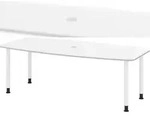 b&uuml;m&ouml; Konferenztisch oval 220x103 cm gro&szlig;er Besprechungstisch in wei&szlig;,