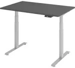 b&uuml;m&ouml; h&ouml;henverstellbarer Schreibtisch 120 x 80 cm in graphit, Gestell silber -