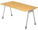 b&uuml;m&ouml; manuell h&ouml;henverstellbarer Schreibtisch 160x80 cm in Buche - PC Tisch