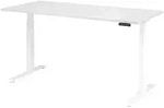 b&uuml;m&ouml; elektrisch h&ouml;henverstellbarer Schreibtisch 180x80 cm in wei&szlig;, Gestell...