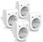 Arendo 4x Steckdose, Schutzkontakt &Uuml;berspannungsschutzadapter, LED,...