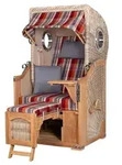 Mr. Deko Strandkorb Komplettset - bene living - Ammersee Single Teak - PE shell...