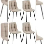 CLP 4er Set Esszimmerstuhl Antibes Kunstleder taupe