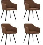 vidaXL Esszimmerst&uuml;hle 4 Stk. Braun Stoff