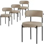 ML-Design Esszimmerst&uuml;hle 4er-Set Braun &ndash; K&uuml;chenst&uuml;hle aus Teddystoff mit