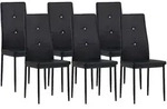 Albatros Esszimmerst&uuml;hle DIAMOND 6er Set, Schwarz - Edler Diamant-Look, Polsterstuhl