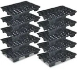 BRB 10x Leichtpalette im Euroma&szlig;, schwarz, LxBxH 1200 x 800 x 140 mm, Deckfl&auml;che