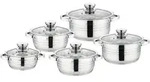 10-tlg Edelstahl Kochgeschirr Set 16/18/20/22/24cm