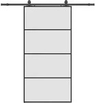 vidaXL Schiebet&uuml;r mit Beschlag Schwarz 102,5x205 cm ESG-Glas