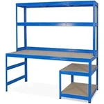 BRB Packtisch / Werkbank mit Aufbau und Unterbau, BxTxH 1800x600/300x1800 mm,...