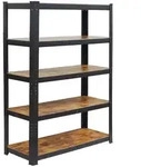 Relaxdays Schwerlastregal, 500 kg, HBT: 180 x 100 x 40 cm, 5 Ebenen, Holzoptik,