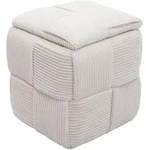 Mendler Hocker HWC-Q47, Sitzhocker Ottomane Polsterhocker Pouf, Deckel Staufach...