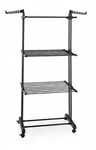 Relaxdays W&auml;schest&auml;nder Turm, ausklappbare Fl&uuml;gel, HBT: 179x126x63,5 cm, Metall,