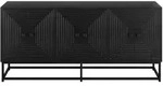 STILVORA Sideboard Spanplatte Schwarz matt 160x38x75,5 cm mit 3...