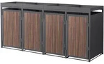 ML-Design M&uuml;lltonnenbox 4er mit Pflanzdach, 240L, 260x80x124 cm,