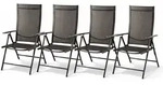 4 Stk. Garten Klappstuhl Aluminium - Textilen Anthrazit / Anthrazit