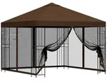 vidaXL Garten Pavillon mit Seitenw&auml;nden 3 x 3 m Braun