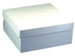 PAPSTAR 10 Tortenkartons, mit Deckel, Pappe eckig 30 cm x 30 cm x 13 cm weiss