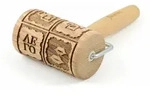 Folkroll Teigrolle Love Message, mini, 9.5 cm, Nudelholz, Pr&auml;gerolle, Muster,...