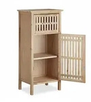 Relaxdays Badschrank Walnuss, platzsparender Nischen Beistellschrank, halbhoher