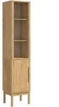 vidaXL Bad hoher Schrank mit Regal FLORO Wachsbraun 35 x 30 x 160 cm