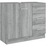 vidaXL Waschbeckenschrank Grau Sonoma 63x30x54 cm Holzwerkstoff