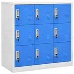 vidaXL Schlie&szlig;fachschrank Hellgrau und Blau 90x45x92,5 cm Stahl