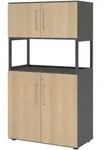 b&uuml;m&ouml; flexi Aktenschrank abschlie&szlig;bar mit Regal in Graphit/Eiche