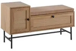 KADIMA DESIGN Schuhbank mit Sitzfl&auml;che 100x60x38 cm Garderobenbank Eiche-Dekor,