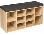 tectake Schuhschrank mit Sitzpolster 103,5x48x30cm 103,5 x 48 x 30 cm