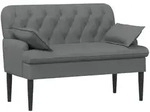 vidaXL Zweisitzer mit Knopfheftung Dunkelgrau 111 x 68 x 80 cm Stoff