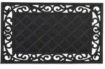 Relaxdays Fu&szlig;abtreter Gummi mit Blumenmuster, Anti-Rutsch Fu&szlig;matte, T&uuml;rvorleger