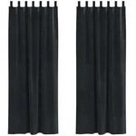 vidaXL Verdunkelungsvorh&auml;nge 2 pcs Schwarz 140 x 260 cm Samt