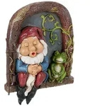 Relaxdays Zwerg mit Fenster, wetterfeste Gartendeko, Baumzwerg zum Aufh&auml;ngen, HxBxT