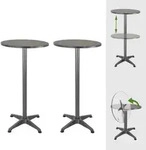 Baumarktplus 2x Stehtisch 2in1 Bistrotisch Alu klappbar h&ouml;henverstellbar 70/115 cm