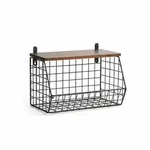 Relaxdays Obstkorb Wandregal, Ablagebrett, K&uuml;chenorganizer, HBT: 21x30x20 cm,