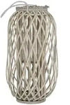 ECD Germany Laterne Ried 50x&Oslash;28 cm Natur Grau/Braun, Holz-Flechtoptik Rattan,...