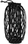 ECD Germany Laterne Ried 50x&Oslash;28 cm Schwarz, Seilfaser, Flechtoptik Rattan, mit