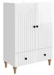 vidaXL Sideboard Hochglanz Wei&szlig; 66 x 34,5 x 95 cm Holzwerkstoff