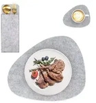 Intirilife 6x Filzunterleger-Set in Grau - Tischdeckchen 43 x 33 cm -