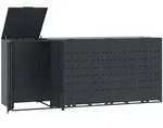 DELUKE M&uuml;lltonnenbox GORILO f&uuml;r 4 Tonnen Anthrazit 276x79x117 cm Stahl 
