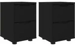 vidaXL Nachttische 2 pcs Schwarz 30,5 x 30 x 43 cm Holzwerkstoff