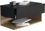 VCM Nachttisch Usal Schwarz / Honig-Eiche H. 30 x B. 60 x T. 32 cm