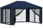 vidaXL Garten Pavillon mit Seitenw&auml;nden 4 x 3 m Blau