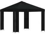 vidaXL Pavillon 3 x 3 m Schwarz Polyester und Stahl 190 gsm