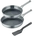Berndes 3-teiliges Set Bratpfanne 24+28 cm, Edelstahl, poliert, inkl....